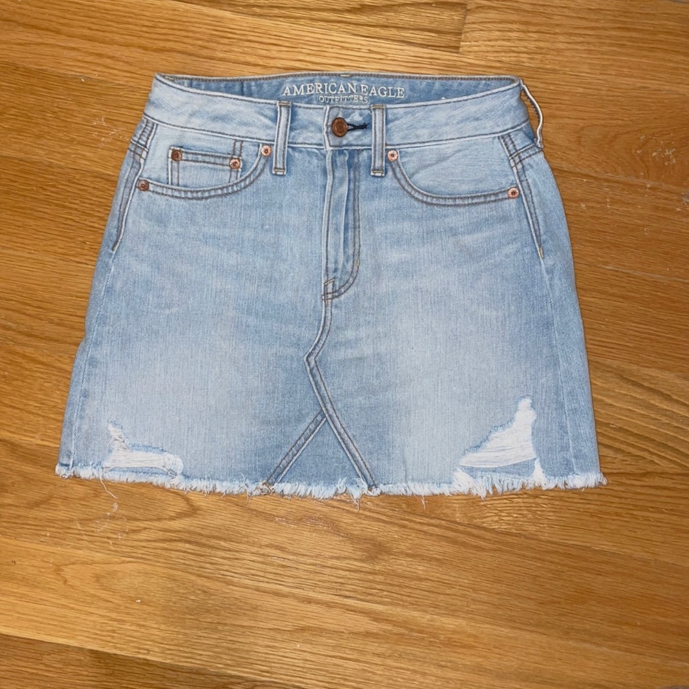 America eagle distressed denim/jean skirt. Size 00